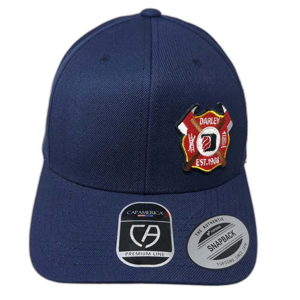 Cap America Snapback Hat Blue One Size Darley Pumps Fire Rescue Maltese Cross